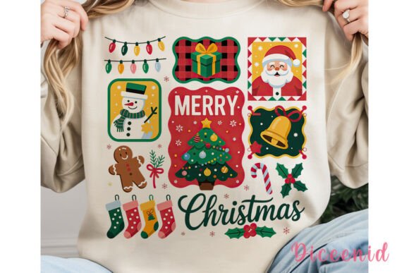 Christmas Collage Clipart PNG: Illustrations for Branding