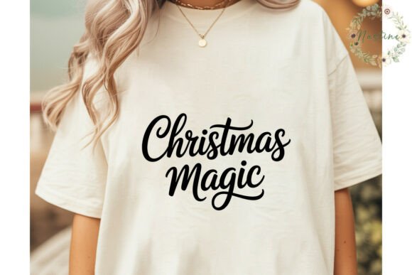 Christmas Magic Script Digital PNG & Illustrations