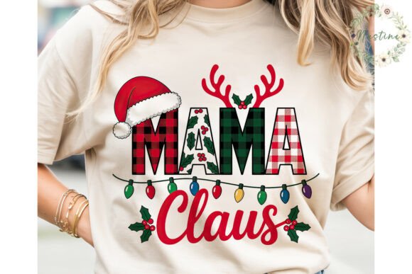 Christmas Mama Claus Sublimation Design: Illustrations