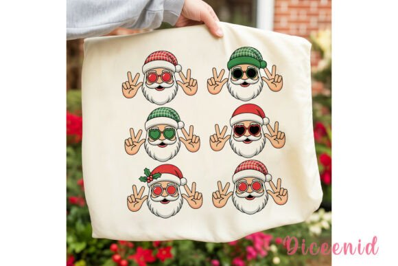 Christmas Santas PNG Clipart: Editorial Illustrations