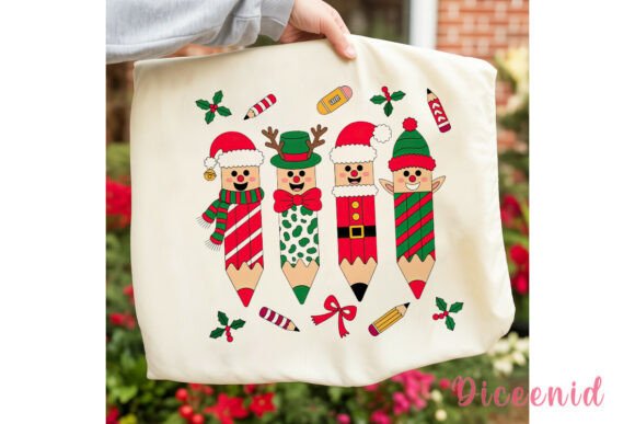 Christmas Teacher Pencils: Festive Illustrations
