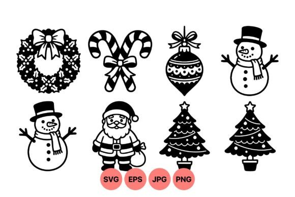 Classic Christmas SVG Icons: Premium Illustrations