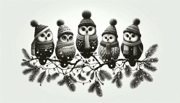 Cozy Christmas Owls: Illustrations for Branding