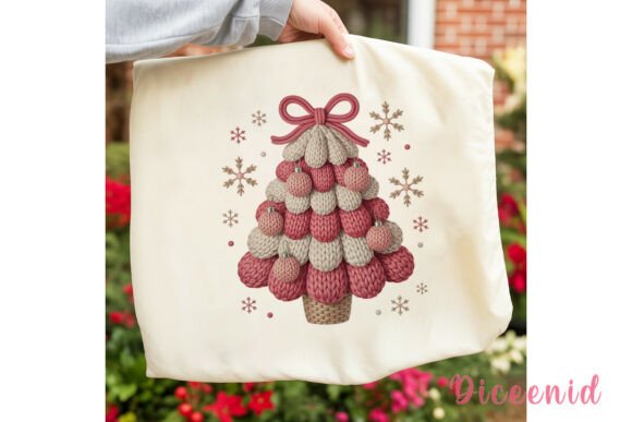 Pink Knitted Tree PNG for Illustrations