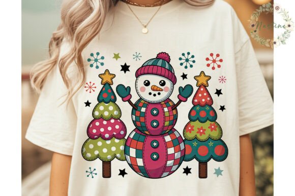 Quilted Snowman Christmas PNG Clipart for Illustrations