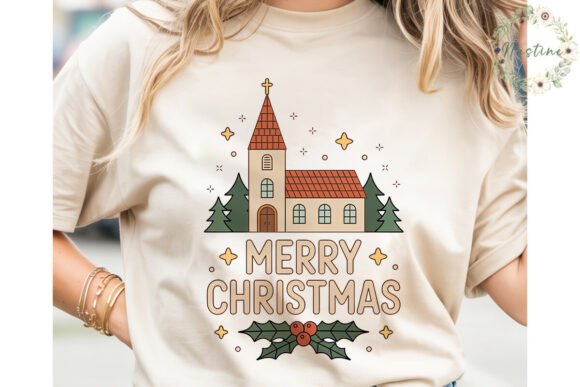 Rustic Christmas Church PNG Clipart & Illustrations