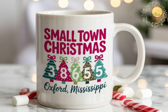 Small Town Christmas Trees PNG Clipart & Illustrations