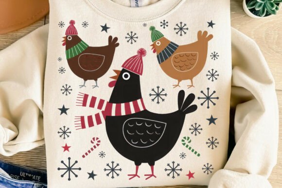 Vintage Christmas Three Chicken Png Review