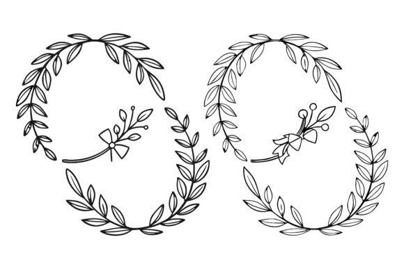 Wreath Christmas Line Art SVG Bundle: V1 Illustrations